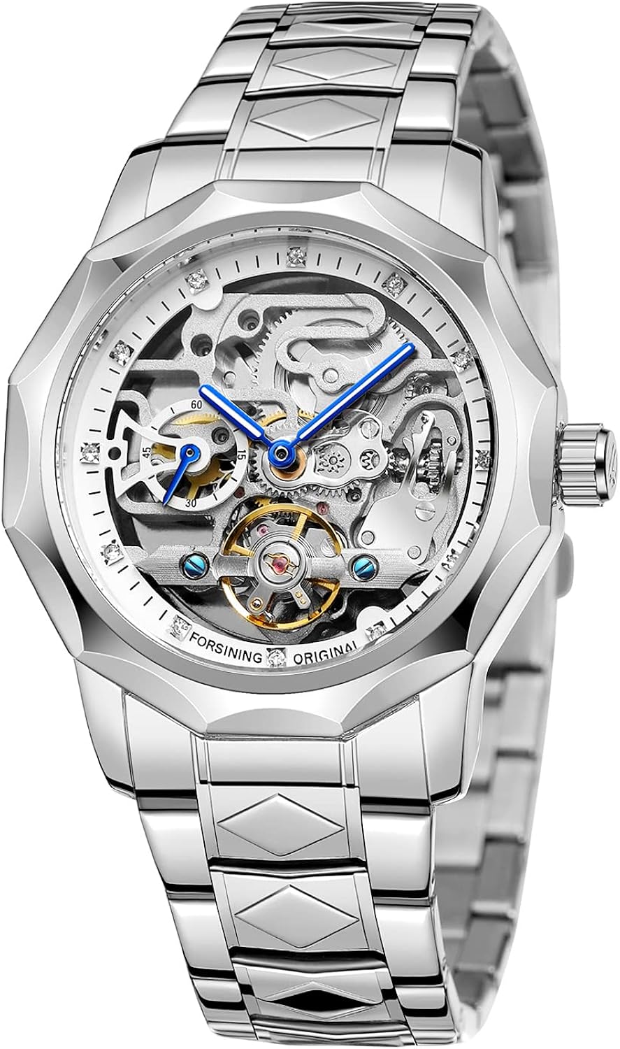 モデル着用&注目アイテム スケルトン機械式自動巻き腕時計ステンレス